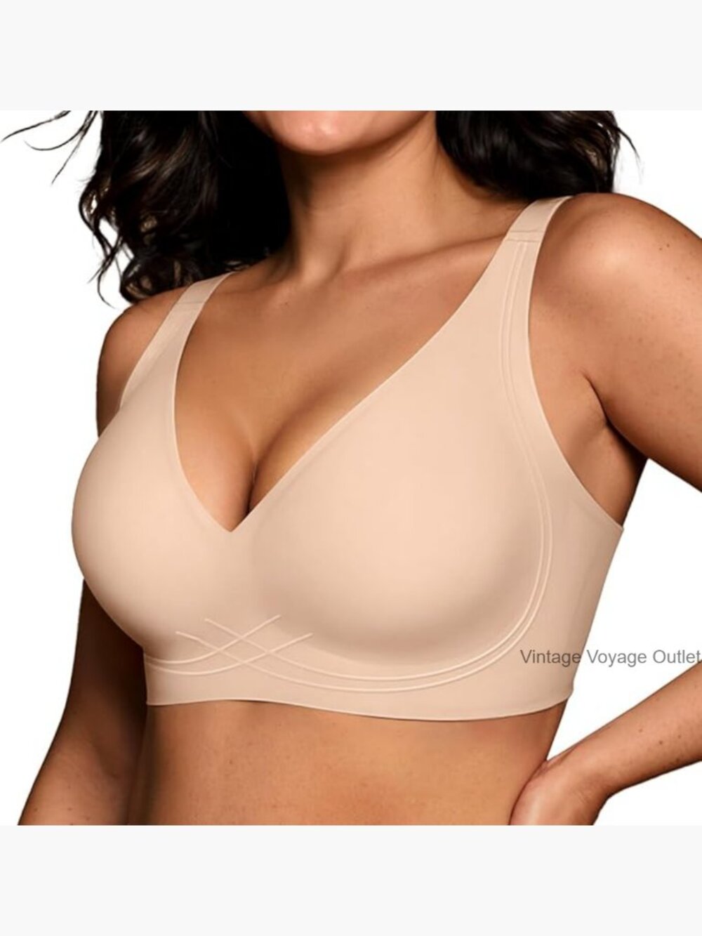 Women's Seamless Deep V Wireless Push Up Bralette